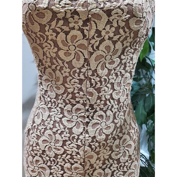 Goodtime USA Brown Polyester Sweetheart Neck Short Sleeve Formal Maxi Dress S - Picture 3 of 12